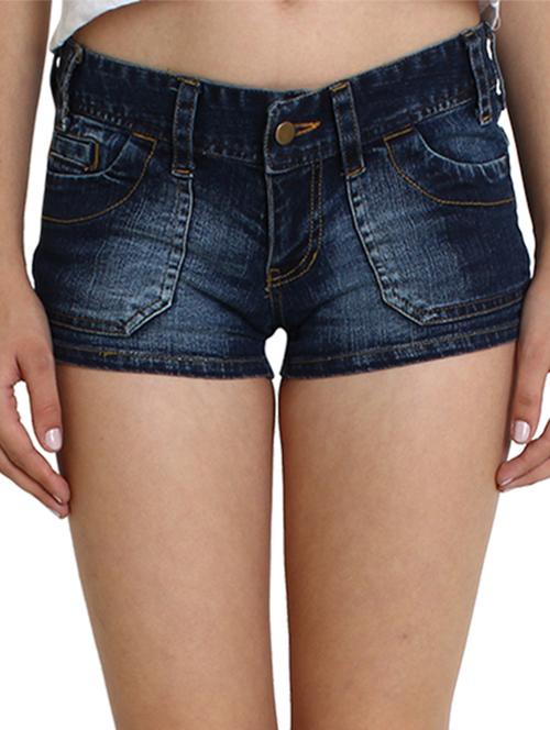 dark blue cotton regular shorts - 10579151 - Very Small Image - 1