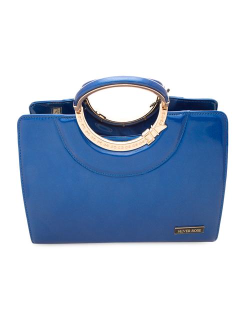 Blue structured leatherette handbag - 1057969 - Very Small Image - 1