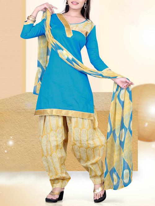 sky blue velvet unstitched suit - 10580415 - Very Small Image - 1