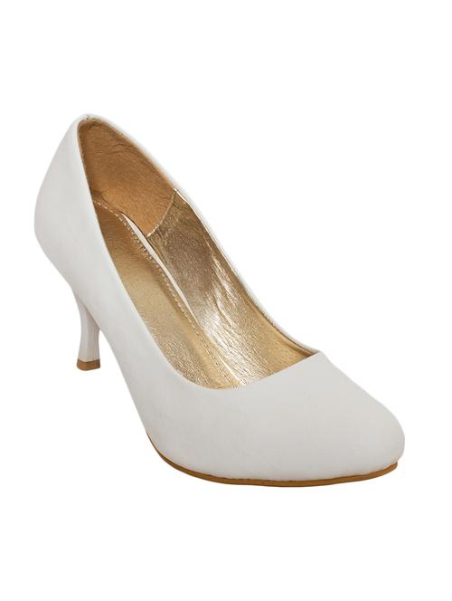 white pu slip on pumps - 10582748 - Very Small Image - 1