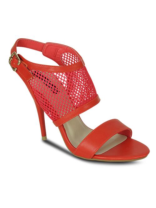 red leatherette back strap sandals - 10588918 - Very Small Image - 1
