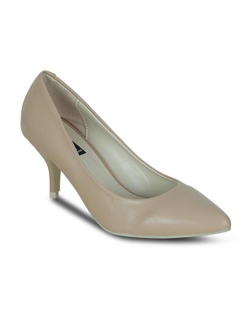 dark beige leatherette slip on pumps - 10589056 - Very Small Image - 1