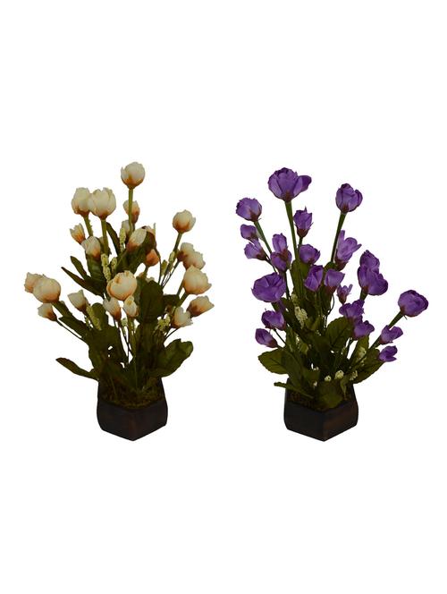 Medium Size Artificial (Set of 2) Dry Tube Rose Flower Plant With Wood Pot - 10595648 - Very Small Image - 1