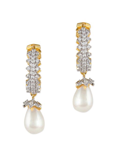 white cubic zirconia drop earrings - 1059830 - Very Small Image - 1