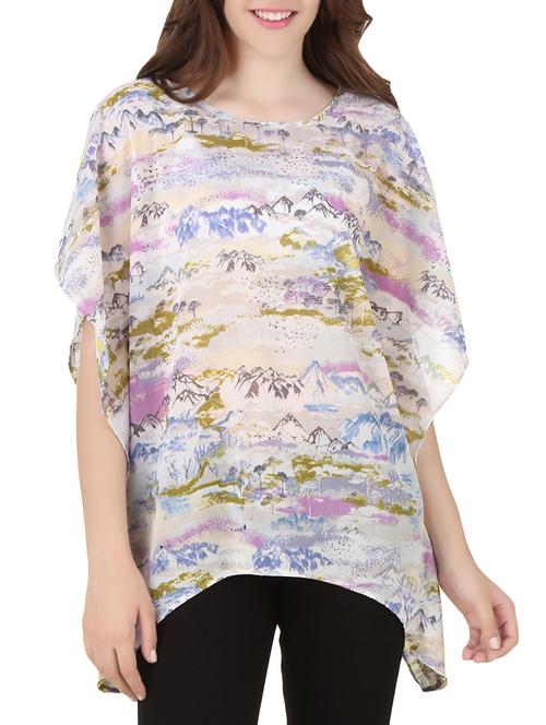 off white polyester kaftan - 10601410 - Very Small Image - 1