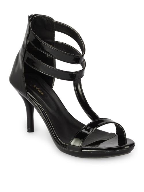 black leatherette sandals - 10602068 - Very Small Image - 1