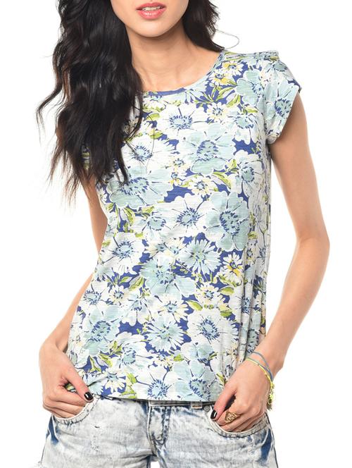 cap sleeved floral top - 10606240 - Very Small Image - 1