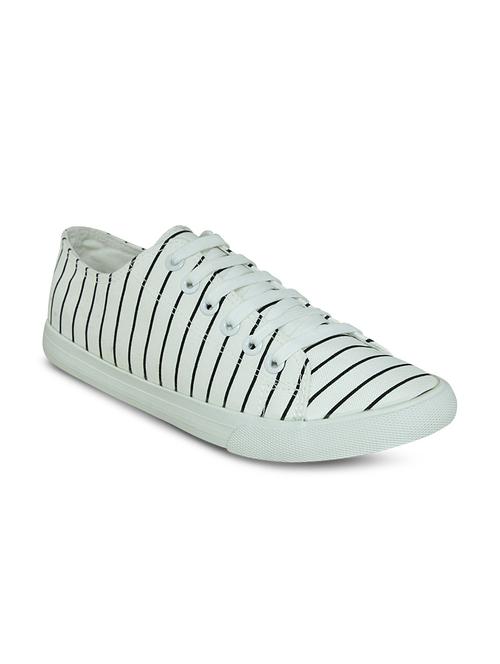 white canvas laceup sneakers - 10606498 - Very Small Image - 1