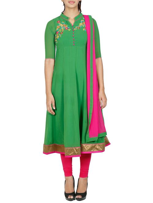 aggana green georgettesuits - 10607583 - Very Small Image - 1