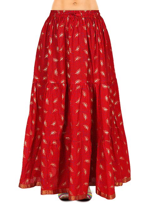 red cotton skirts - 10608860 - Very Small Image - 1