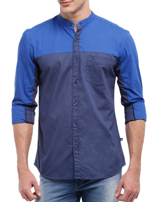 blue cotton casual shirt - 10610459 - Very Small Image - 1