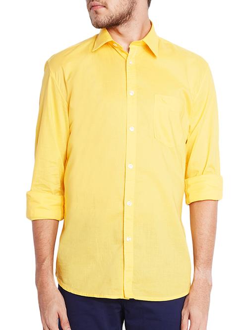 yellow cotton casual shirt - 10610588 - Very Small Image - 1