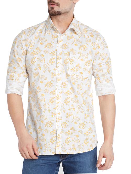 yellow cotton casual shirt - 10610661 - Very Small Image - 1
