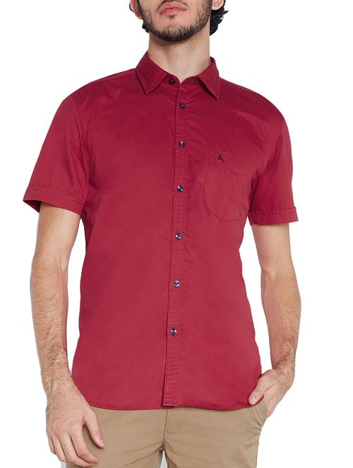 red cotton casual shirt - 10610681 - Very Small Image - 1