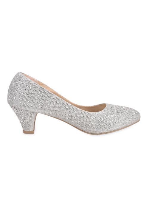 crystal studded  silver heel sandals - 1061600 - Very Small Image - 1