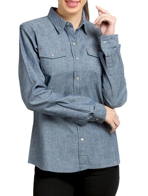 blue cotton shirt - 10621569 - Very Small Image - 1
