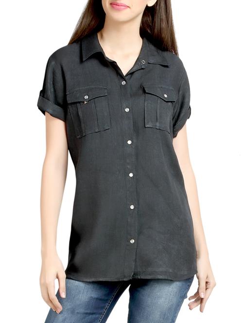 black rayon shirt - 10621580 - Very Small Image - 1