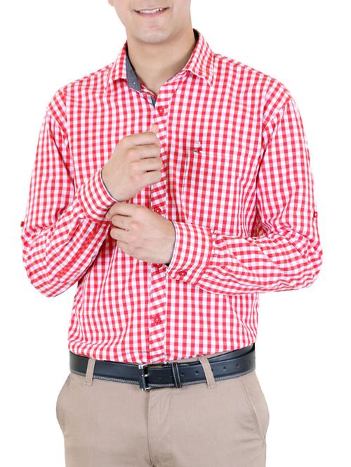 red cotton casual shirt - 10623202 - Very Small Image - 1