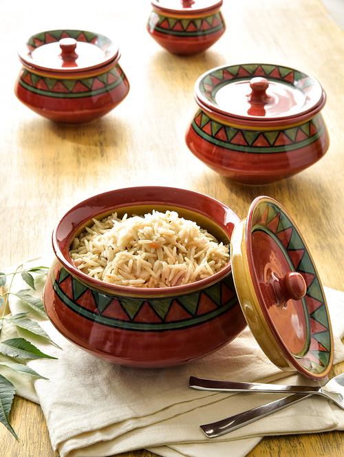 red ceramic handi set (set of 8) - 1062785 - Very Small Image - 1