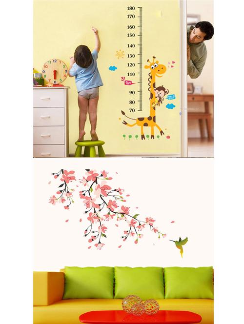 giraffe height chart and humming bird combo wall stickers - 10628222 - Very Small Image - 1