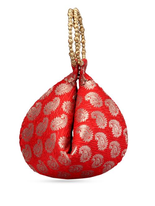 Paisley Embroidered Silk Potli - 1063527 - Very Small Image - 1