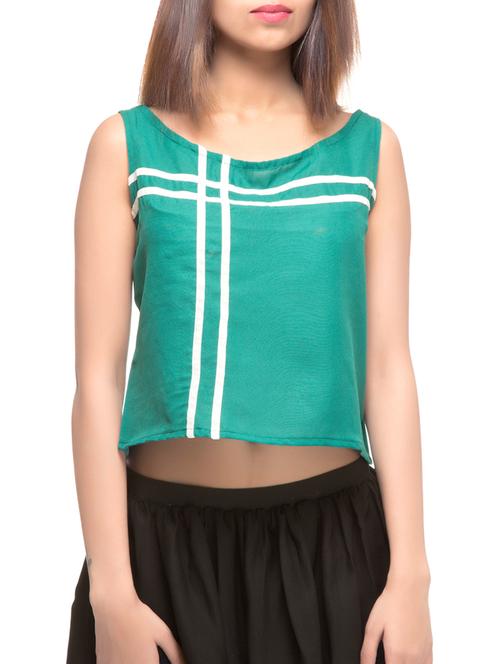 Green Poly Crepe Top - 10644531 - Very Small Image - 1