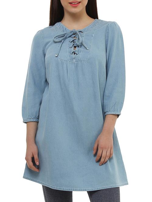 blue cotton tunic - 10645240 - Very Small Image - 1