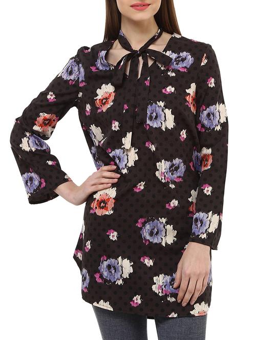 black floral tunic - 10645310 - Very Small Image - 1