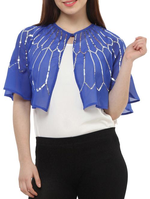blue polyester shrug - 10645327 - Very Small Image - 1