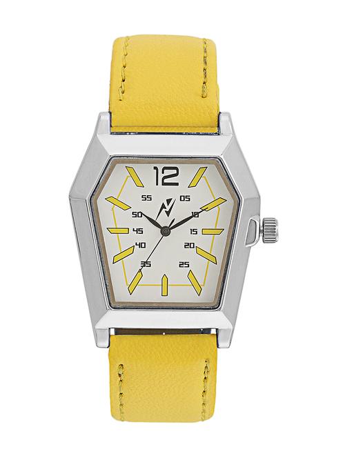 yepme women's analog watch - white/yellow - 10645604 - Very Small Image - 1