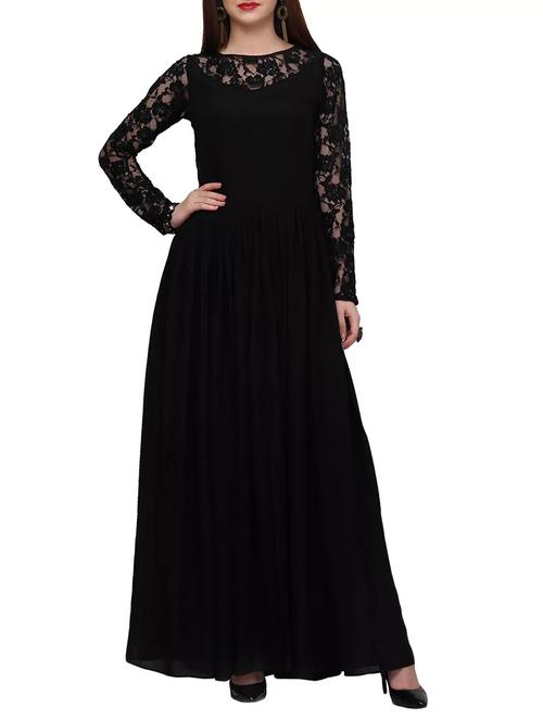 lace detail gathered maxi dress - 10648485 - Very Small Image - 1