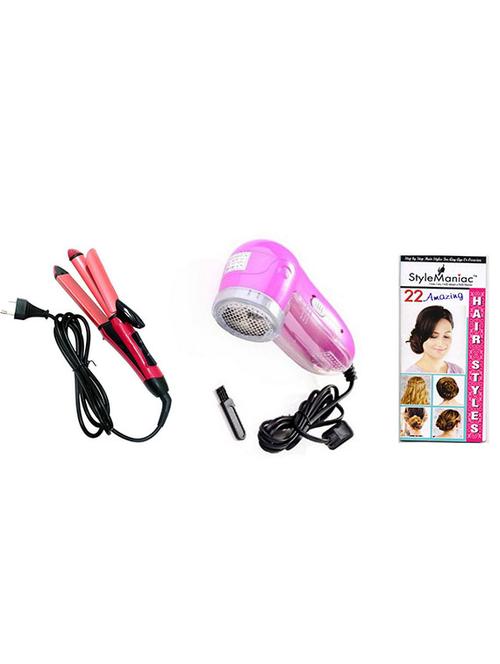 style maniac 2 in 1 hair straightener cum curler & lint roller - 10648886 - Very Small Image - 1