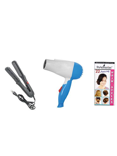 style maniac ceramic hair straightener & hair dryer - 10648899 - Very Small Image - 1