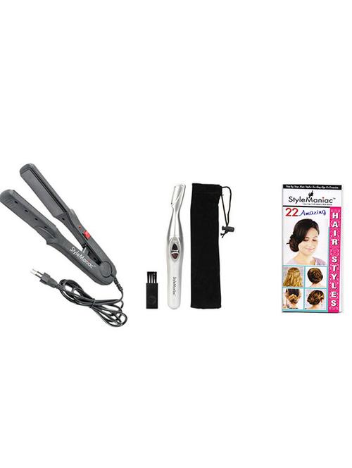 style maniac ceramic hair straightener: & eyebrow hair remover - 10648905 - Very Small Image - 1