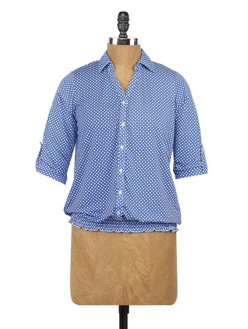 printed shirt collar top - 1065036 - Very Small Image - 1