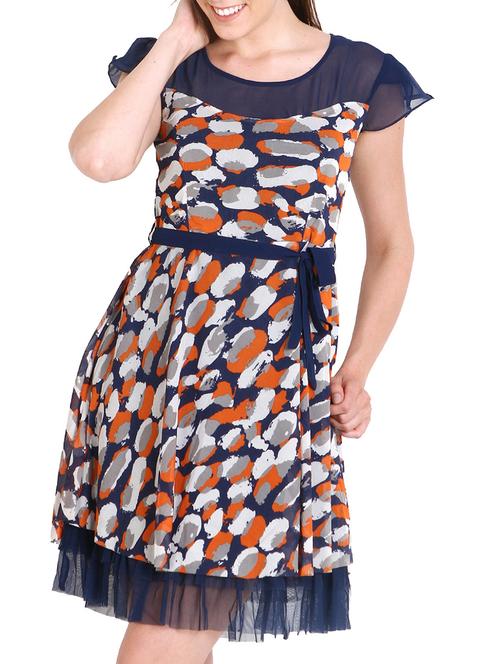blue printed dress - 10656188 - Very Small Image - 1