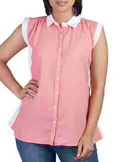 rose pink georgette shirt - 10656292 - Very Small Image - 1