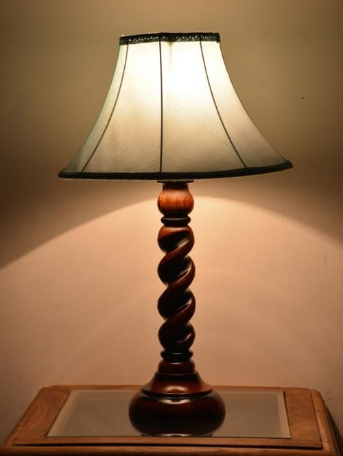light blue wooden table lamp - 1065630 - Very Small Image - 1