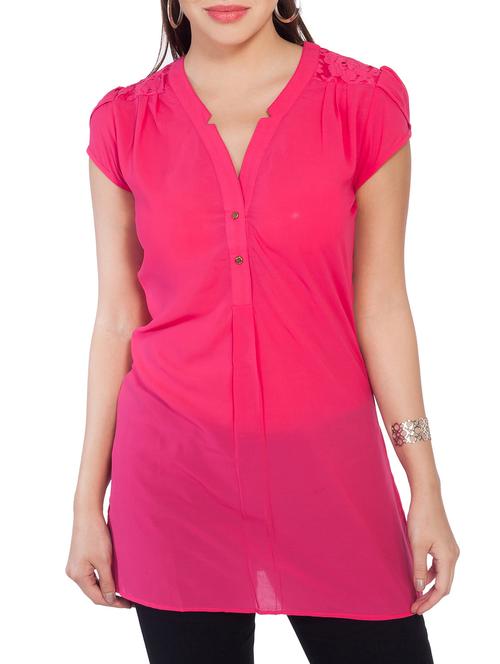 floral mesh panel back top - 10656323 - Very Small Image - 1
