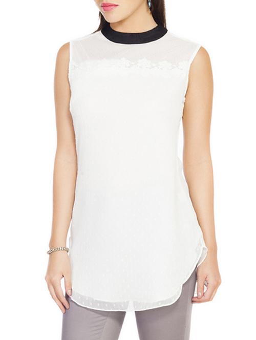 contrast tapping curved hem top - 10656332 - Very Small Image - 1