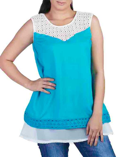 lace panel yoke top - 10656337 - Very Small Image - 1
