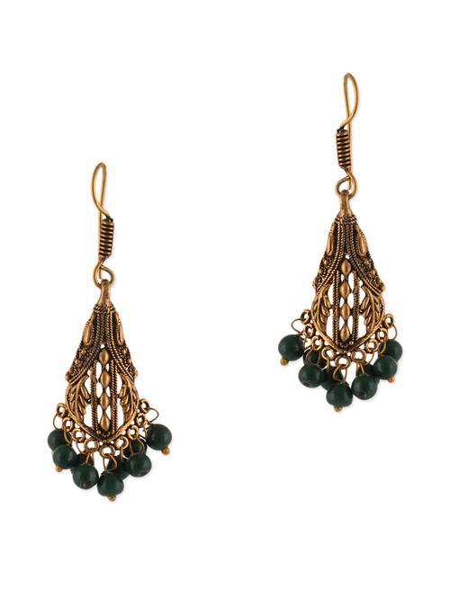 antique golden brass necklaces and earring - 10657845 - Very Small Image - 1