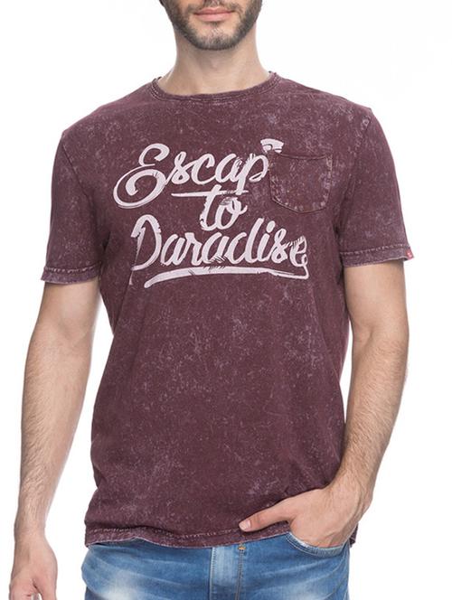 maroon cotton t-shirt - 10658899 - Very Small Image - 1