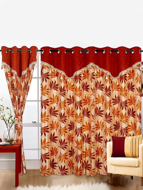 set of 2 fancy drape premium curtain - 10661325 - Very Small Image - 1