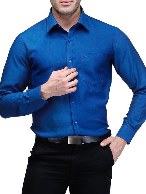 blue cotton formal shirt - 10662984 - Very Small Image - 1