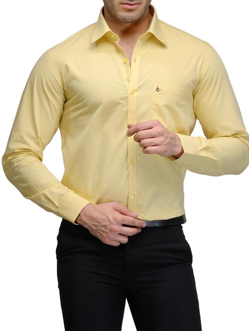 yellow cotton formal shirt - 10662986 - Very Small Image - 1