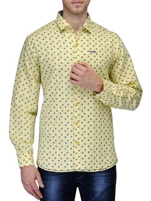 yellow cotton casual shirt - 10663006 - Very Small Image - 1