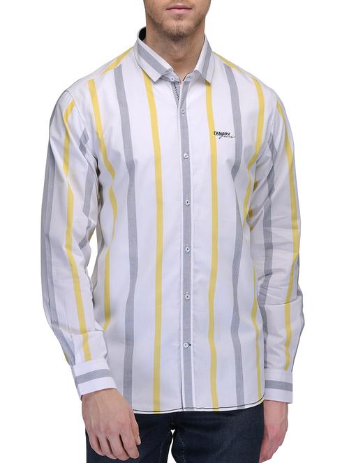yellow cotton casual shirt - 10663069 - Very Small Image - 1