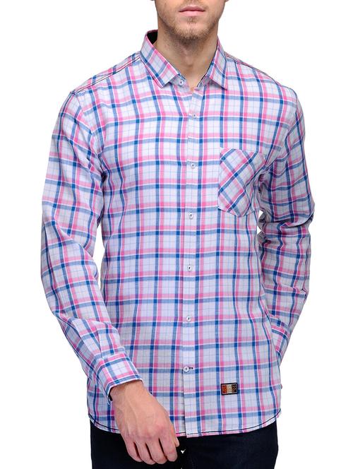 pink cotton casual shirt - 10663073 - Very Small Image - 1
