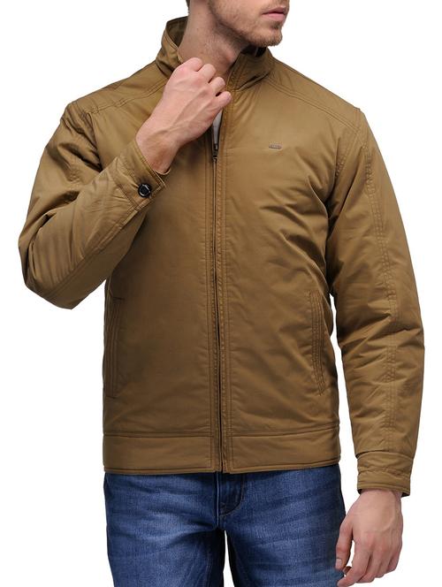 brown polyester casual jacket - 10663083 - Very Small Image - 1